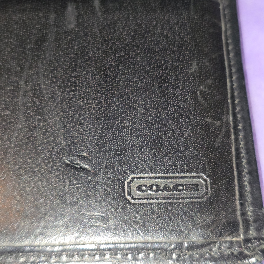 Vintage Classic COACH Checkbook, Credit Card Black Leather Wallet - Picture 9 of 14